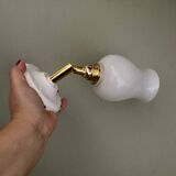Vintage tulip wall lamp in white opaline