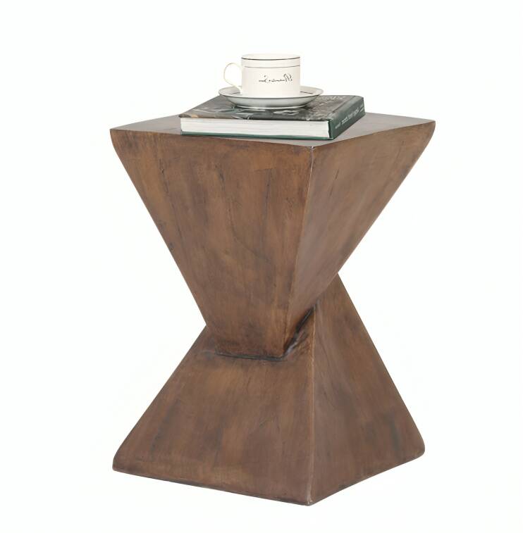 Lightweight Geometric Concrete Side Table, Modern Indoor/Outdoor Accent Table, Multifunctional Table