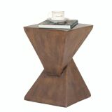 Table d’appoint en béton géométrique léger, table d’accent intérieure/extérieure moderne, table multifonctionnelle