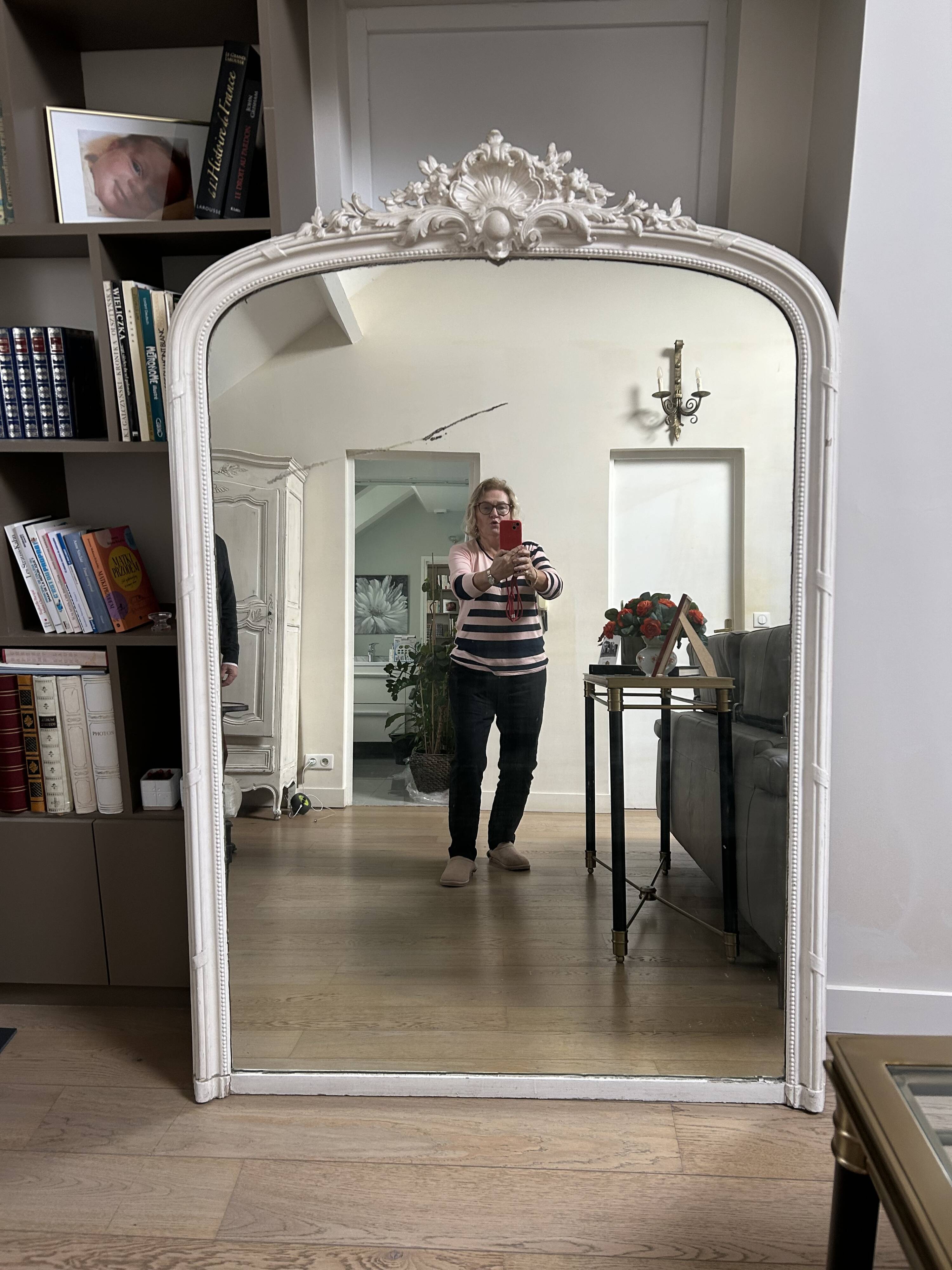 Antique Louis XV style mirror - mercury glass - 175 x 110 cm