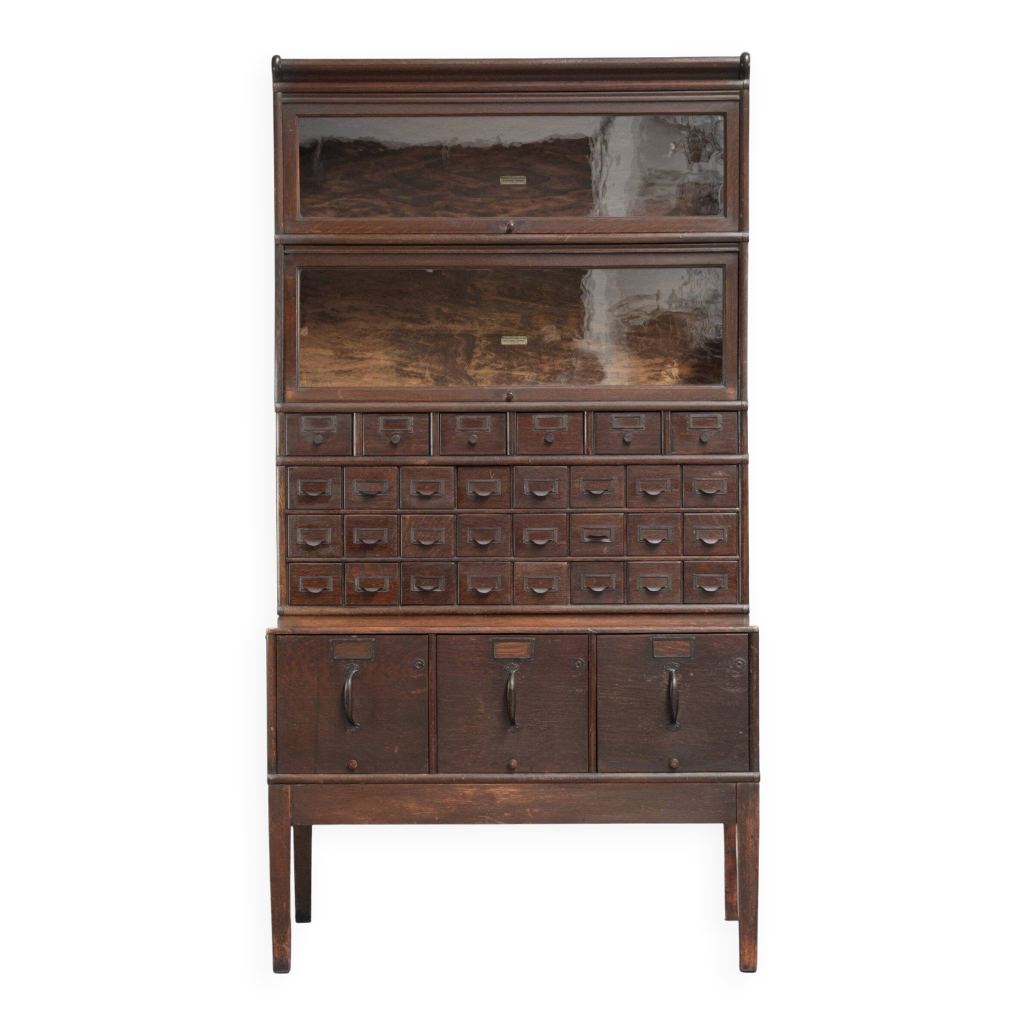 Original 19th century Globe Wernicke modular notary/office/pharmacy cabinet