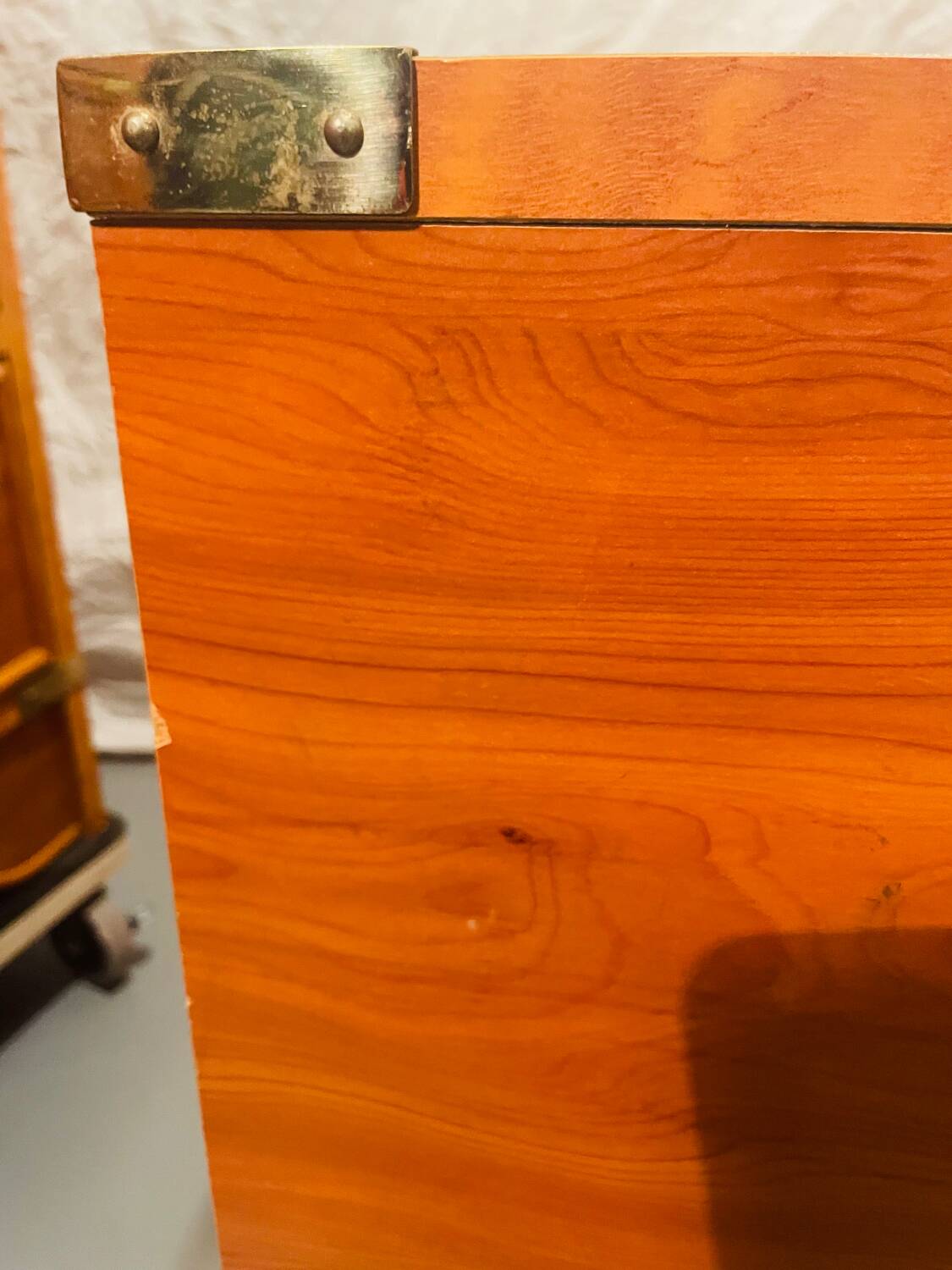 Gautier “Marine” bedside table in wood and brass, 1991