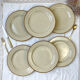 6 flat plates in speckled beige sandstone