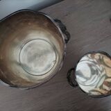 Champagne bucket and ice cubes