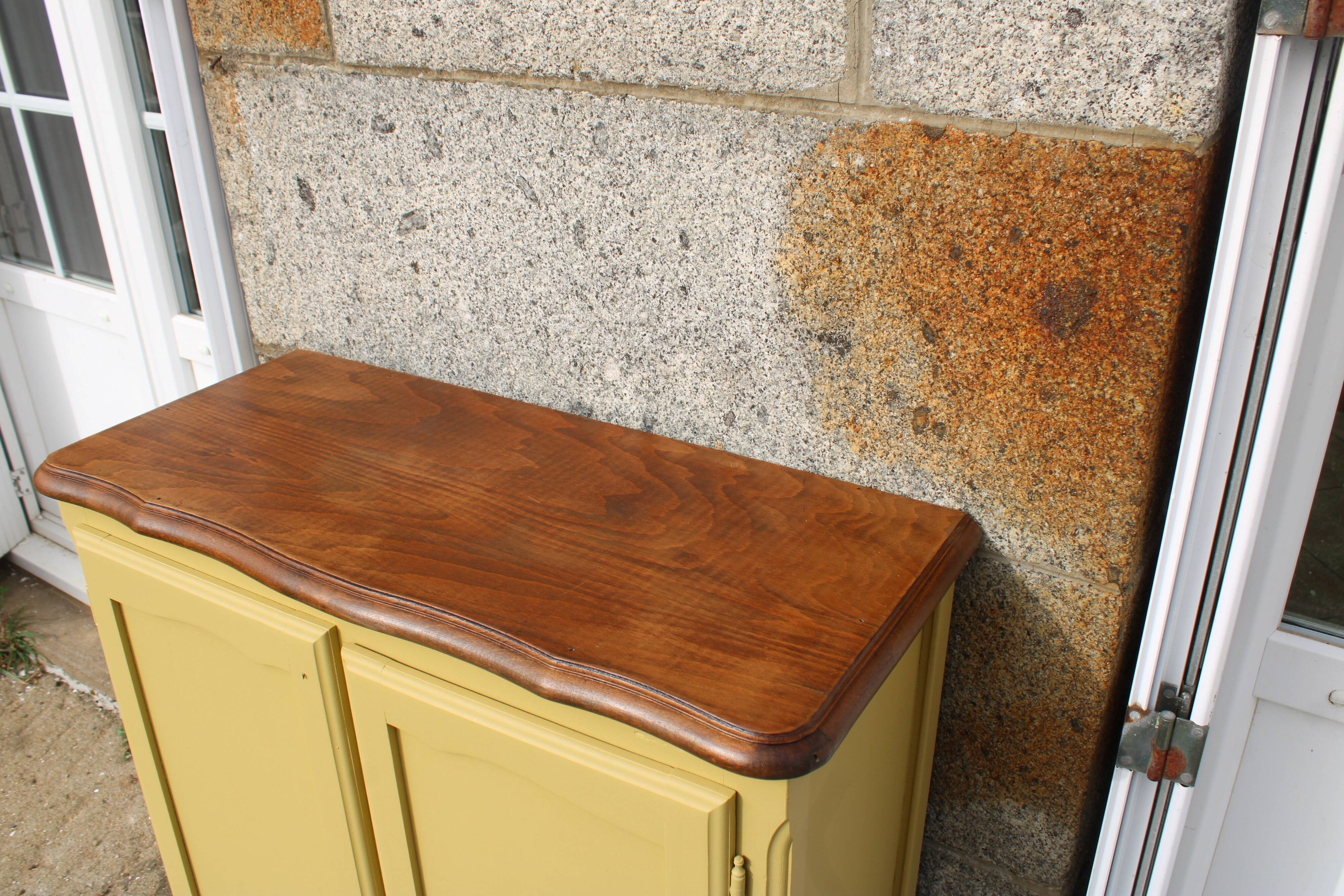 Renovated antique buffet – bright yellow