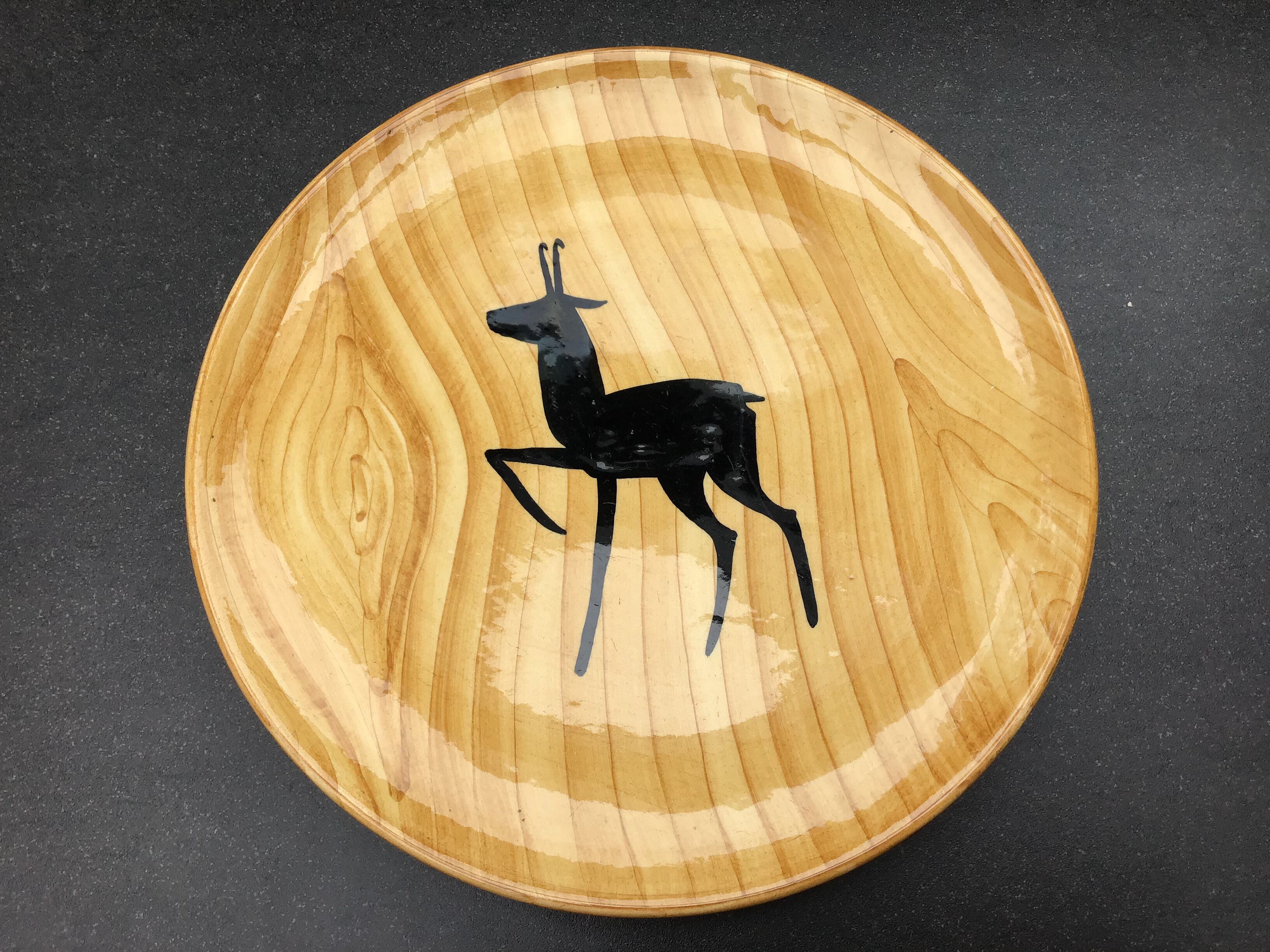 Ceramic plate imitation wood - Grandjean Jourdan - Vallauris