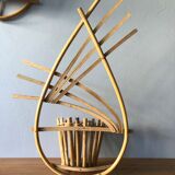 Vintage rattan plant holder