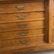 Large antique oak shop display cabinet