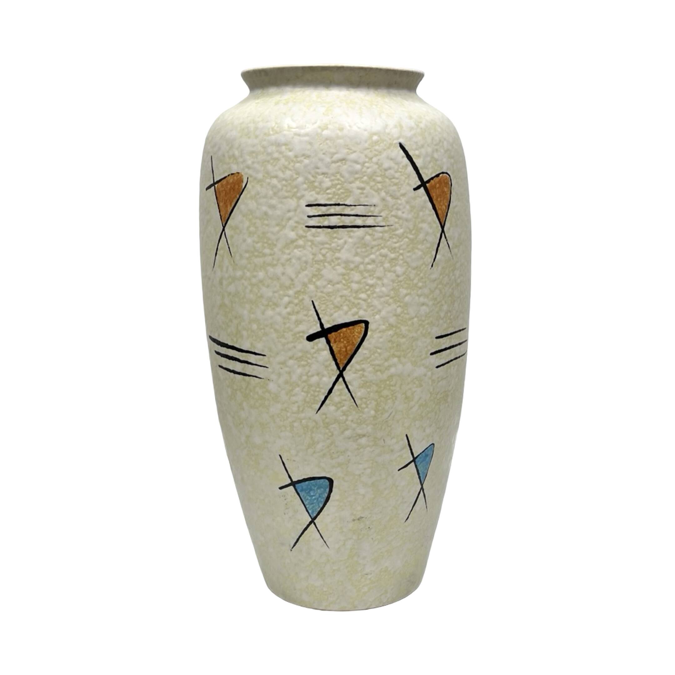 Bay Keramik West Germany Vintage Floor Vase 1960s Abstract New Look