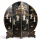 Chinese export black lacquer and mother-of-pearl folding screen, mid-20th century