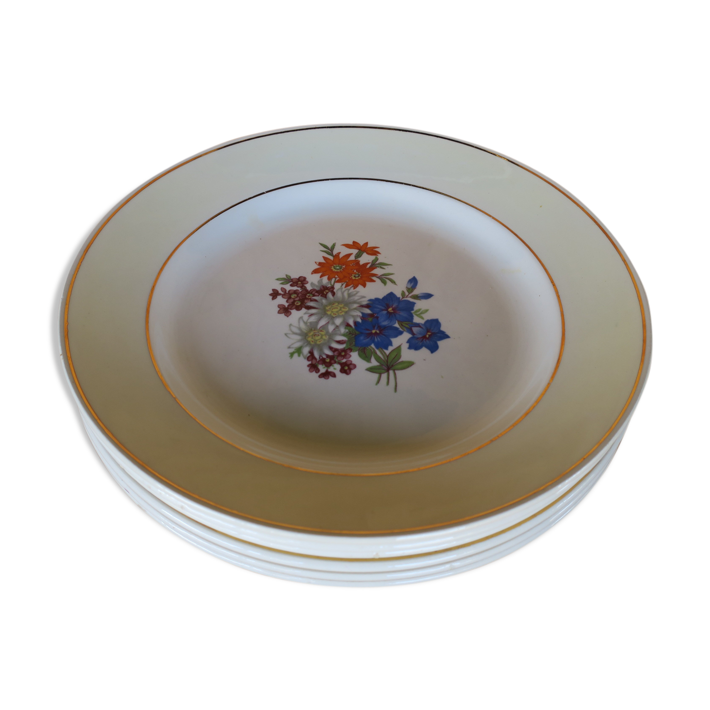 6 vintage gien France plates