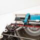 Blue Underwood 315 portable typewriter