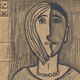 Charming antique naive South American portrait, 1930s