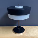 Table lamp in black metal and white glass, by Kamenicky Senov 1960s
