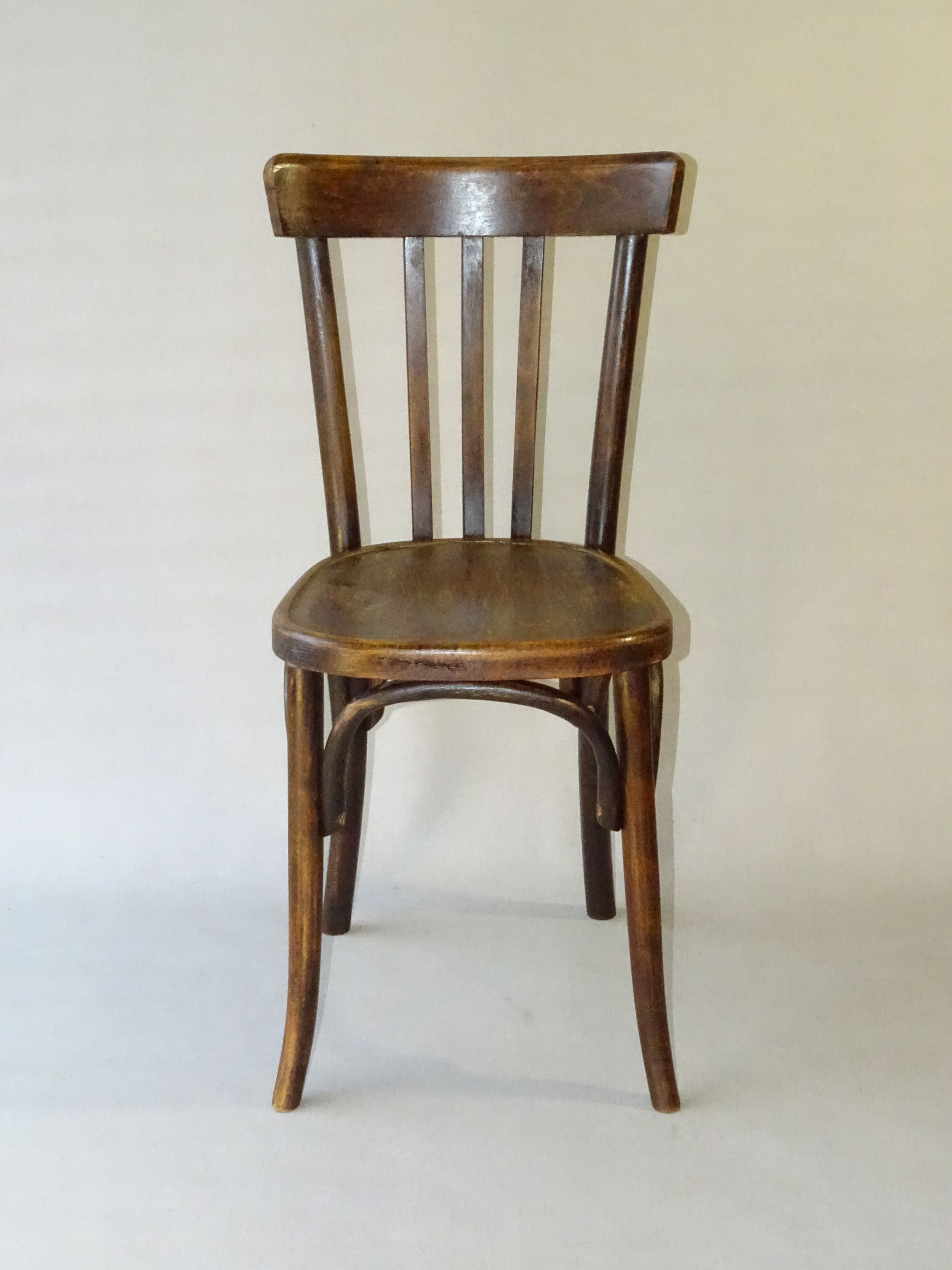 2 Fischel bistro chairs from 1938, wooden seat