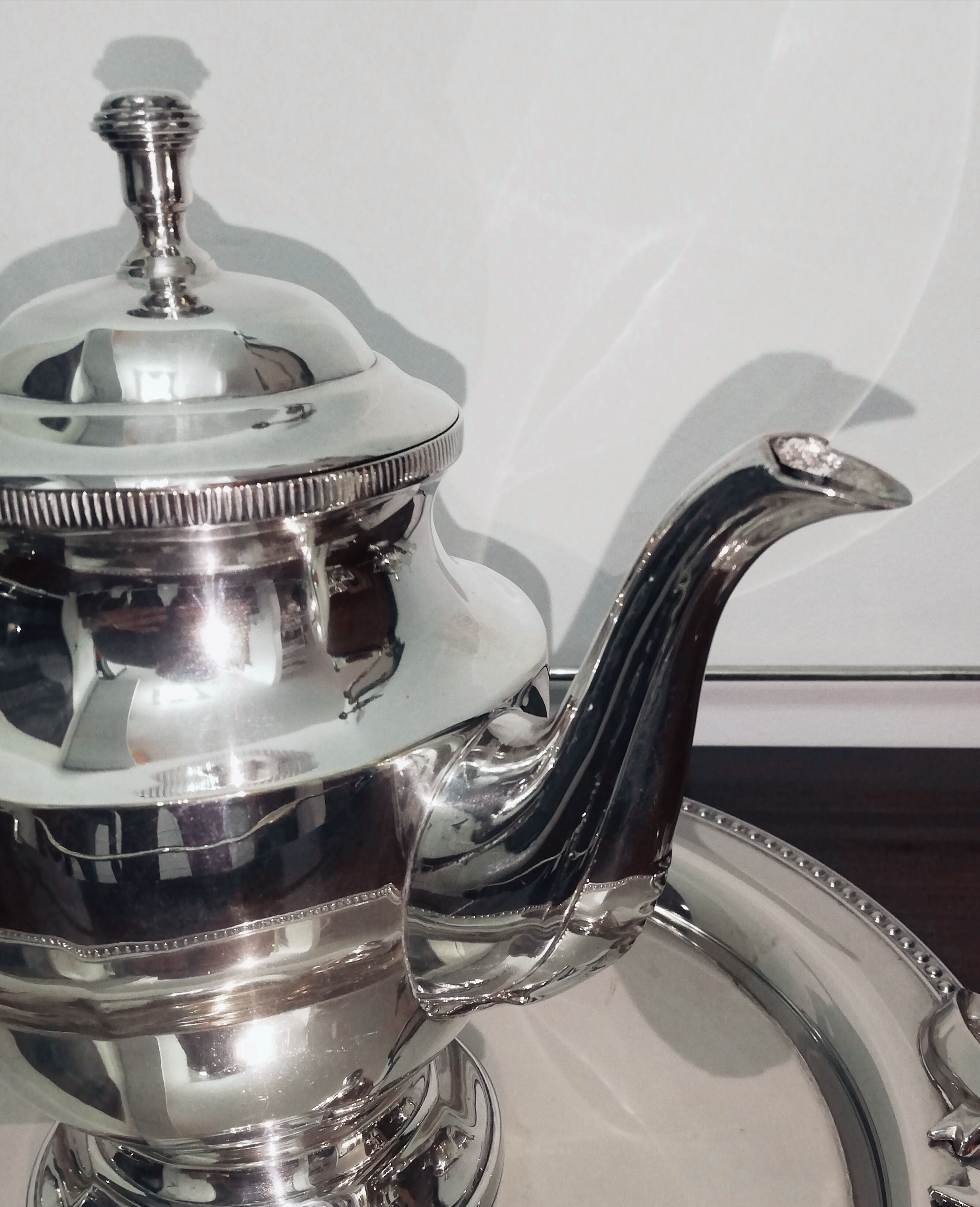 Art Deco style silver metal coffee service