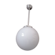 Suspension aluminum globe glass opaline modernist art deco