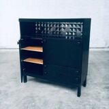 Brutalist Black Ebonised Dry Bar Cabinet, Belgium, 1970s