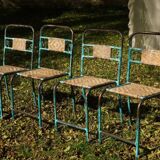 Chaises de jardin en fer forgé et rotin