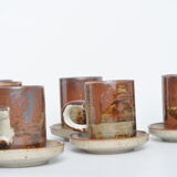 6 tasses à café en grés