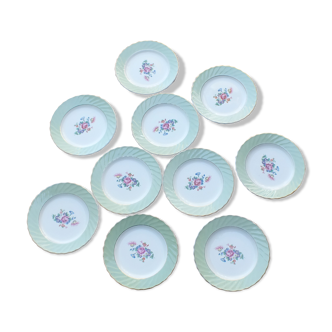 Set of 10 Salins Caravelle dessert plates