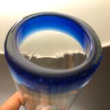 Handmade cobalt blue tequila glasses made of recycled glass