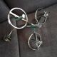 Metal chandelier chromed globes smoked glass Sciolari