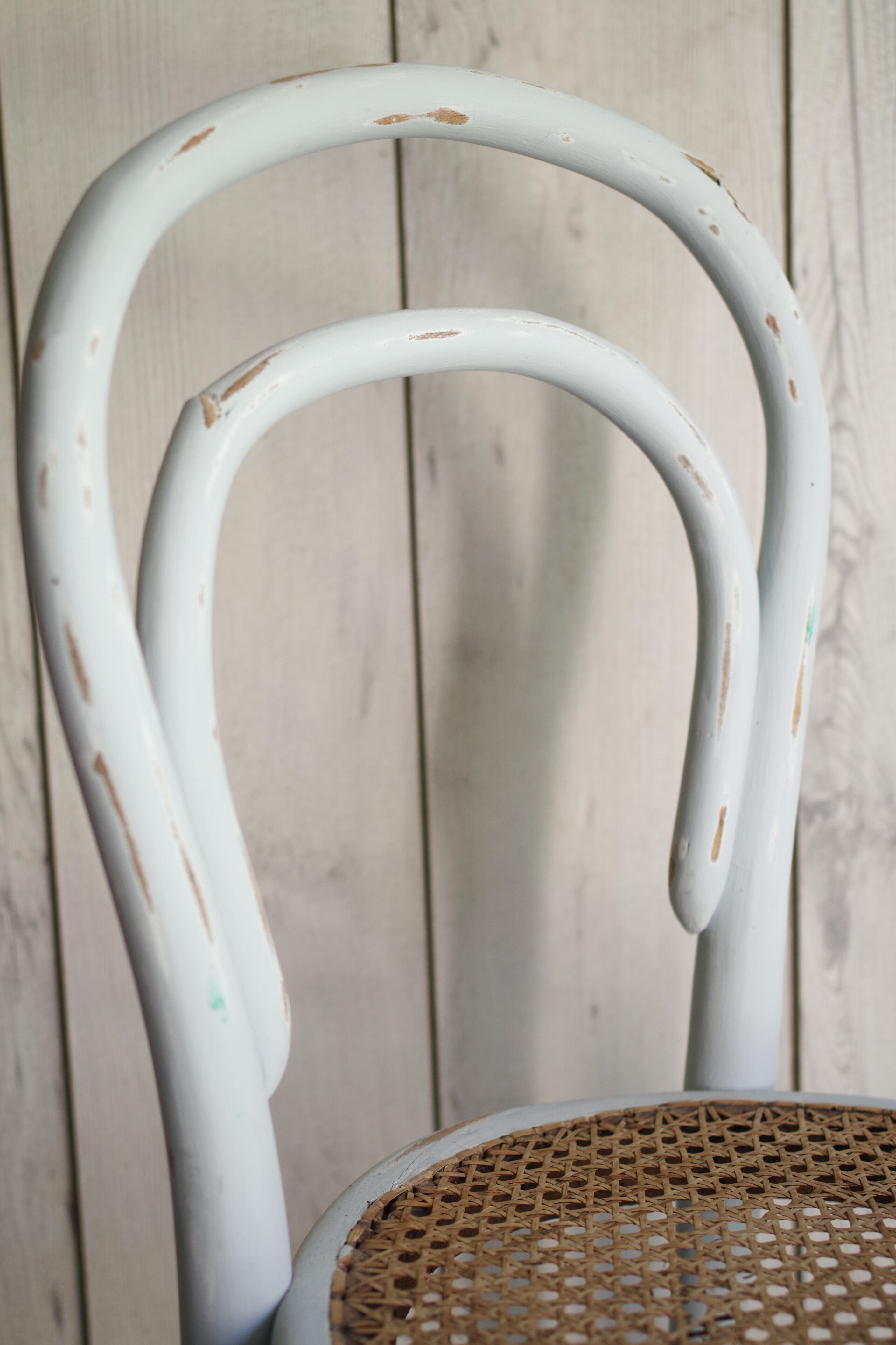 Children's tuna cannage chair renovated in sky blue