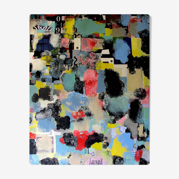 Marouflée collage canvas