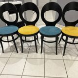 Set of 4 Baumann Bistro chairs, Mouette model, vintage 1970