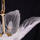 Elegant Murano Candlestick with 5 Leaves in Grit