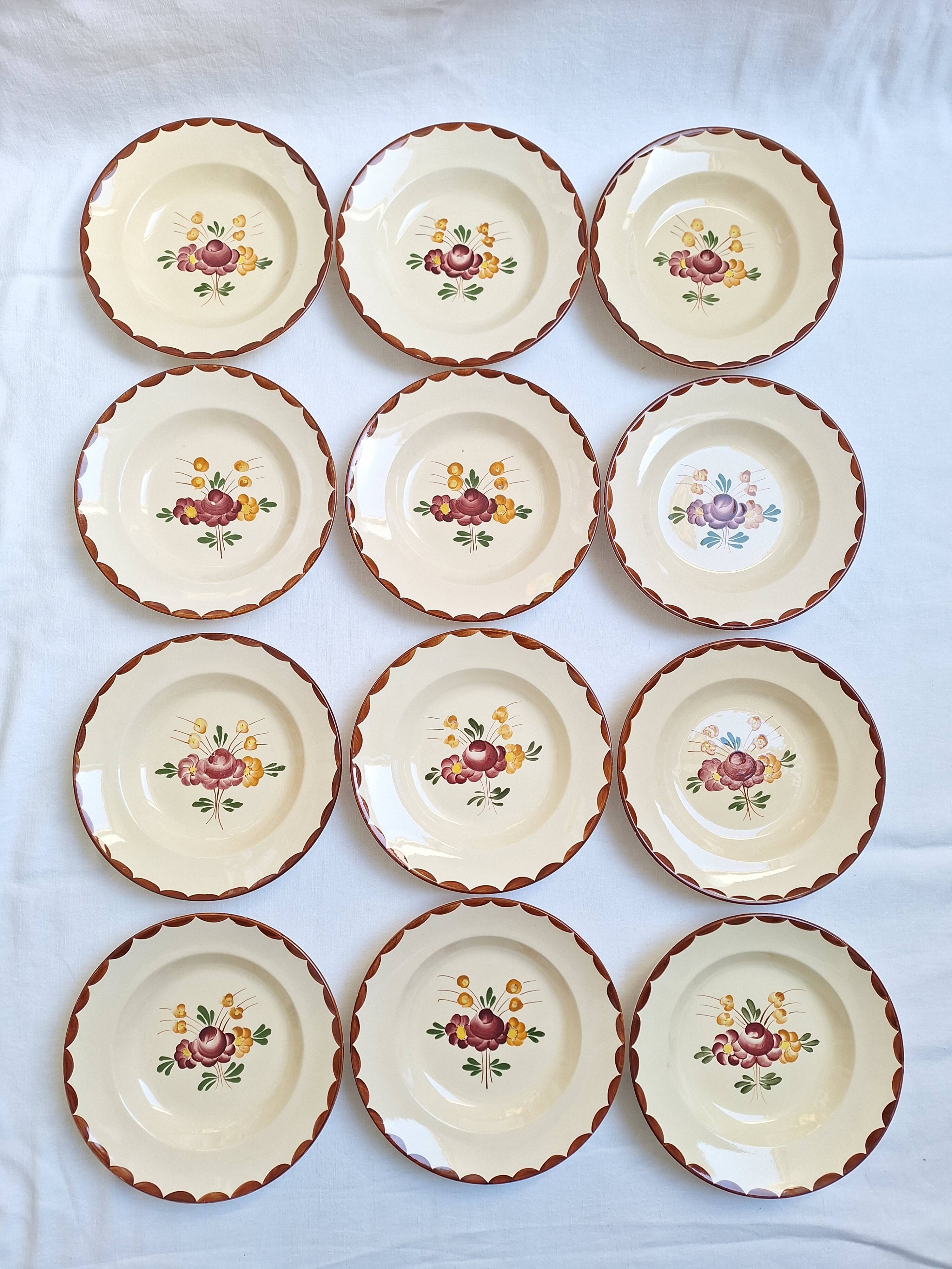 Longchamp Agen pattern soup plates