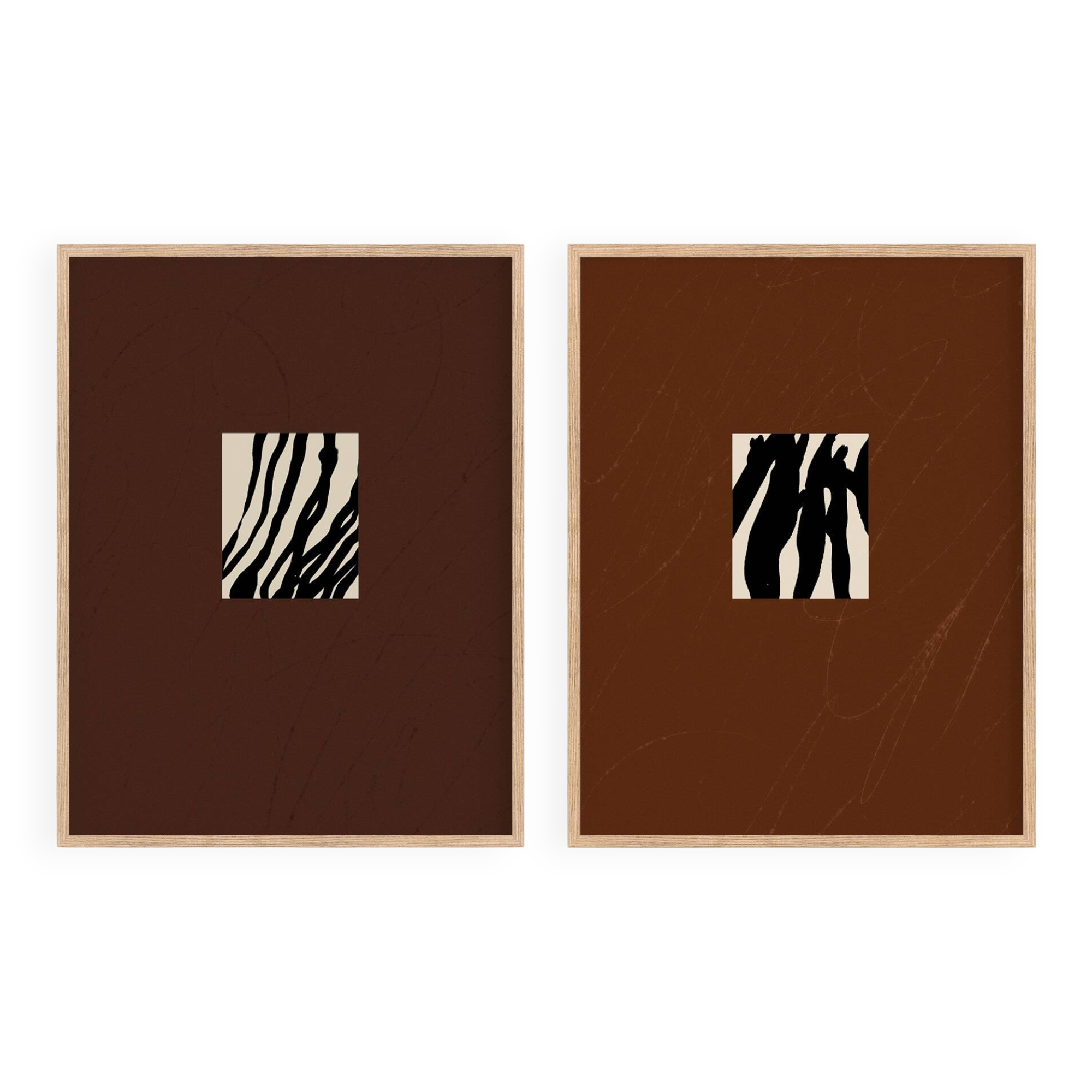 Pair of giclee prints, abstract wall art set of two, 50x70cm