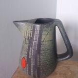 Pichet signé François Caleca Vallauris rare en vert pâle