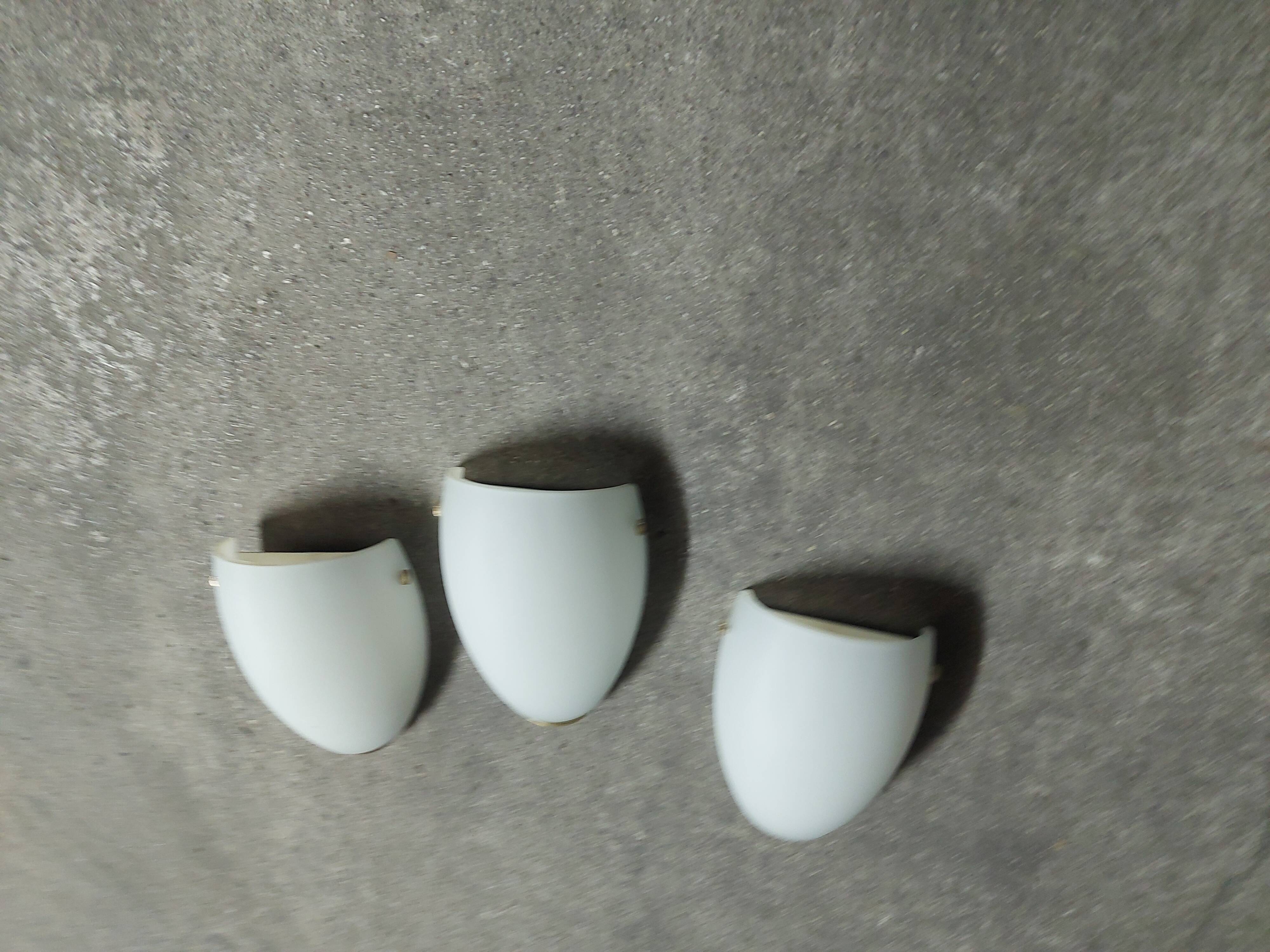3 Vintage 90'S Ikea opaline wall lights (made in Italy)