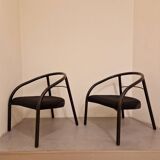 Paire de chauffeuses design 1980