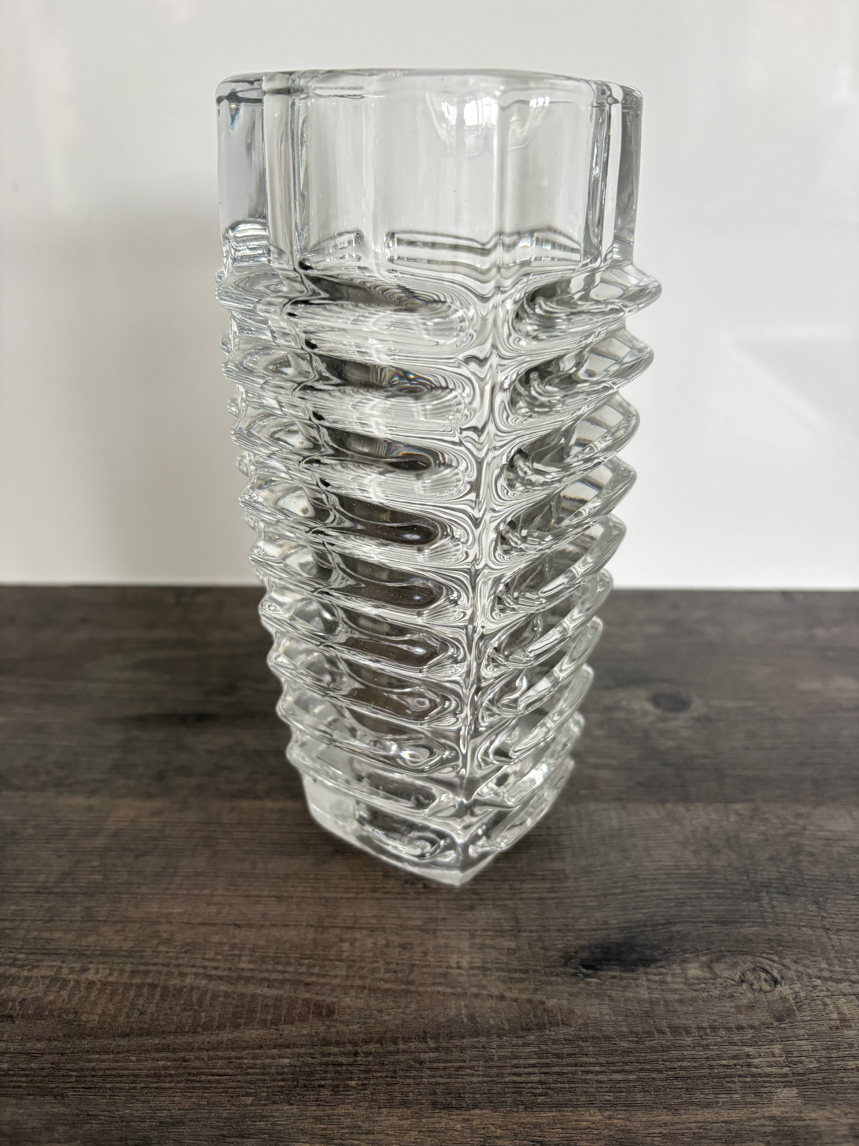 Brutalist vase František Vízner - Sklo Union Rosice (1963)