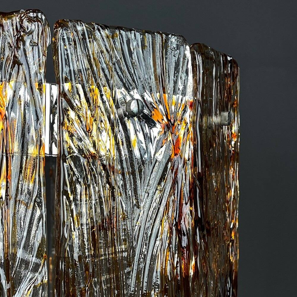 Grand vintage Murano glass chandelier by Av Mazzega, Italy, 1970s.
