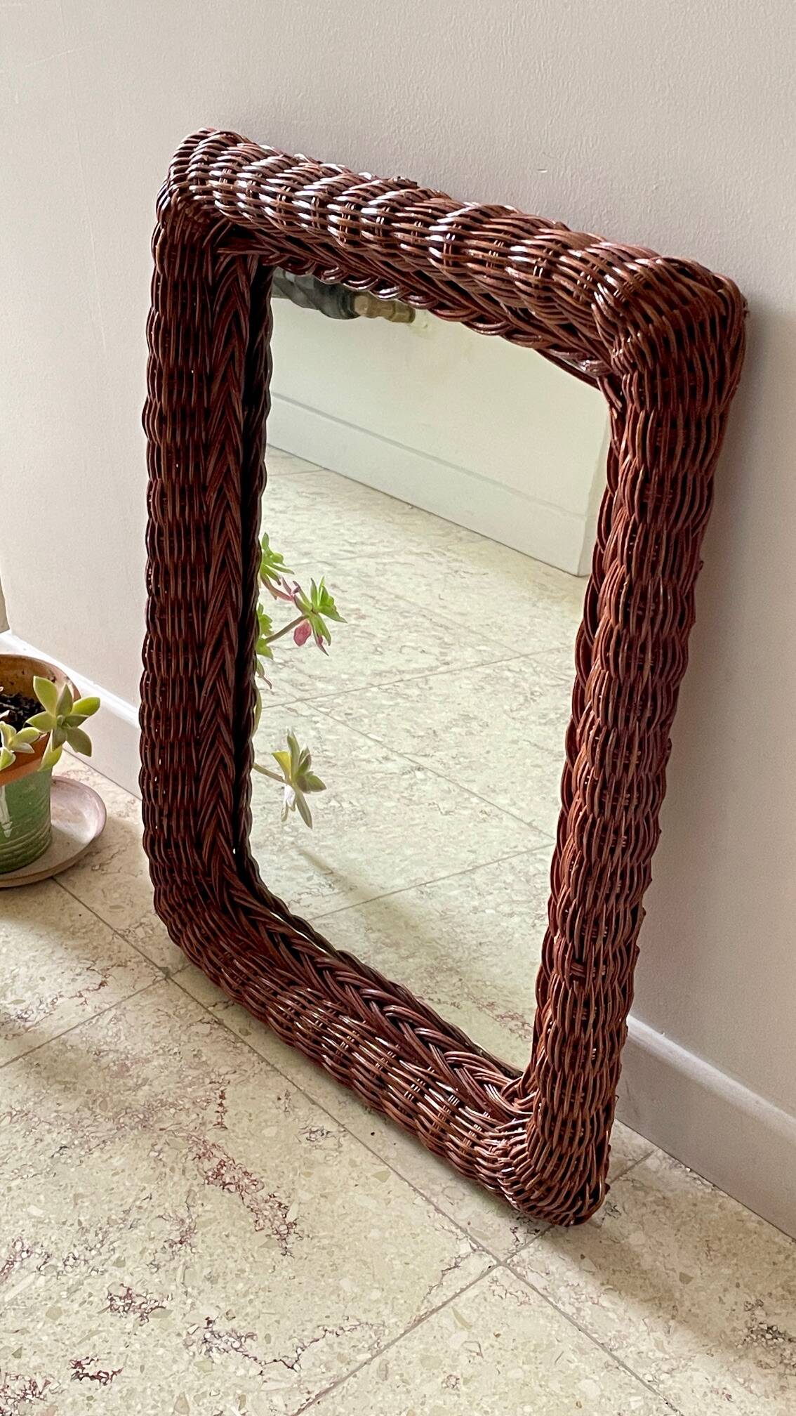 VINTAGE Rattan MIRROR