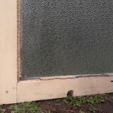 Pair of antique translucent glass sliding doors