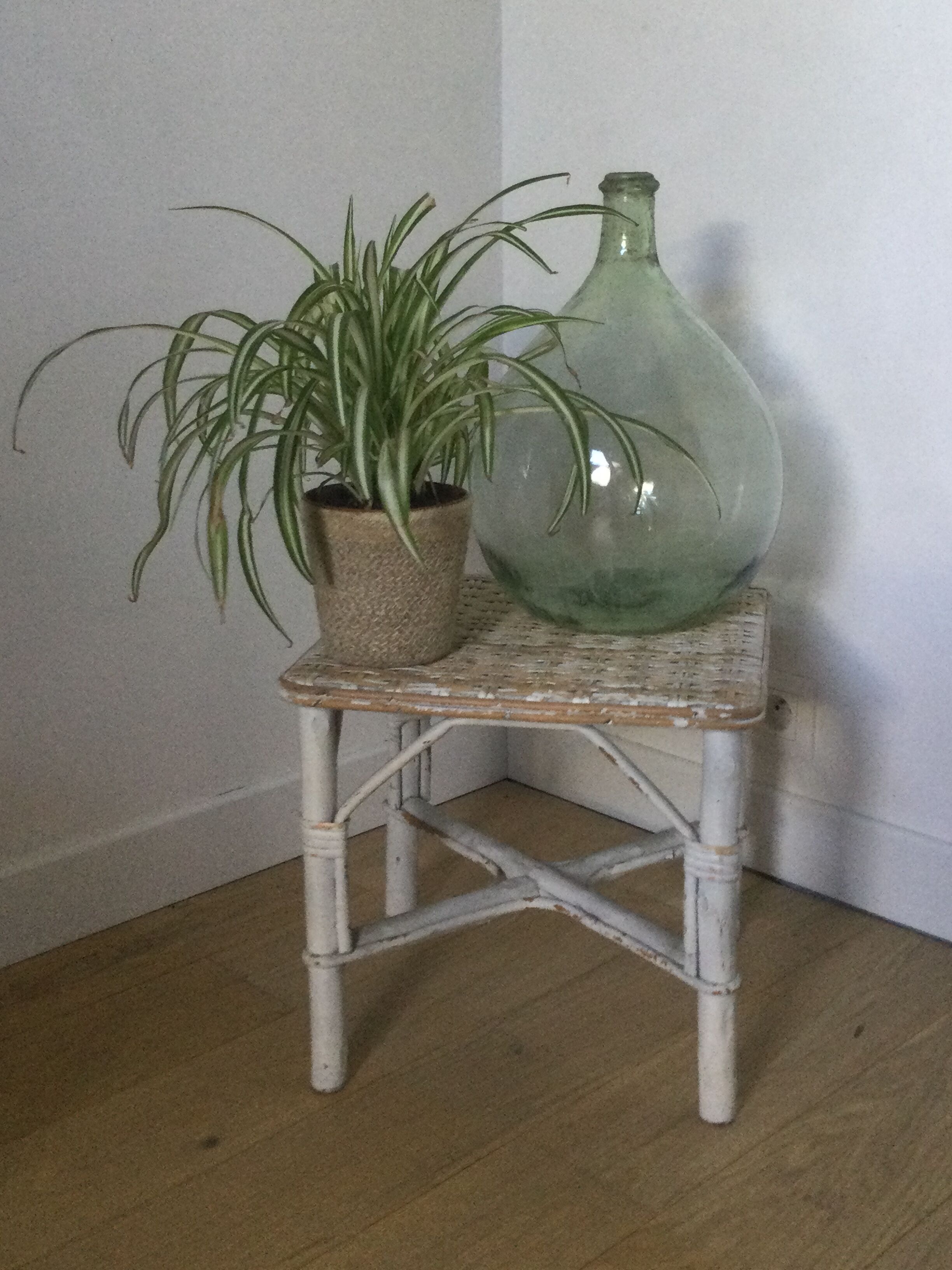 Rattan side table