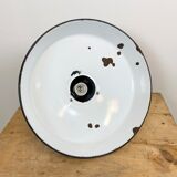 Midcentury grey enamel industrial ceiling lamp, 1950s