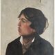 Oil on canvas portrait of a young man in profile, quality, late 19th century