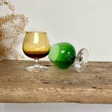 4 verres couleurs vintage