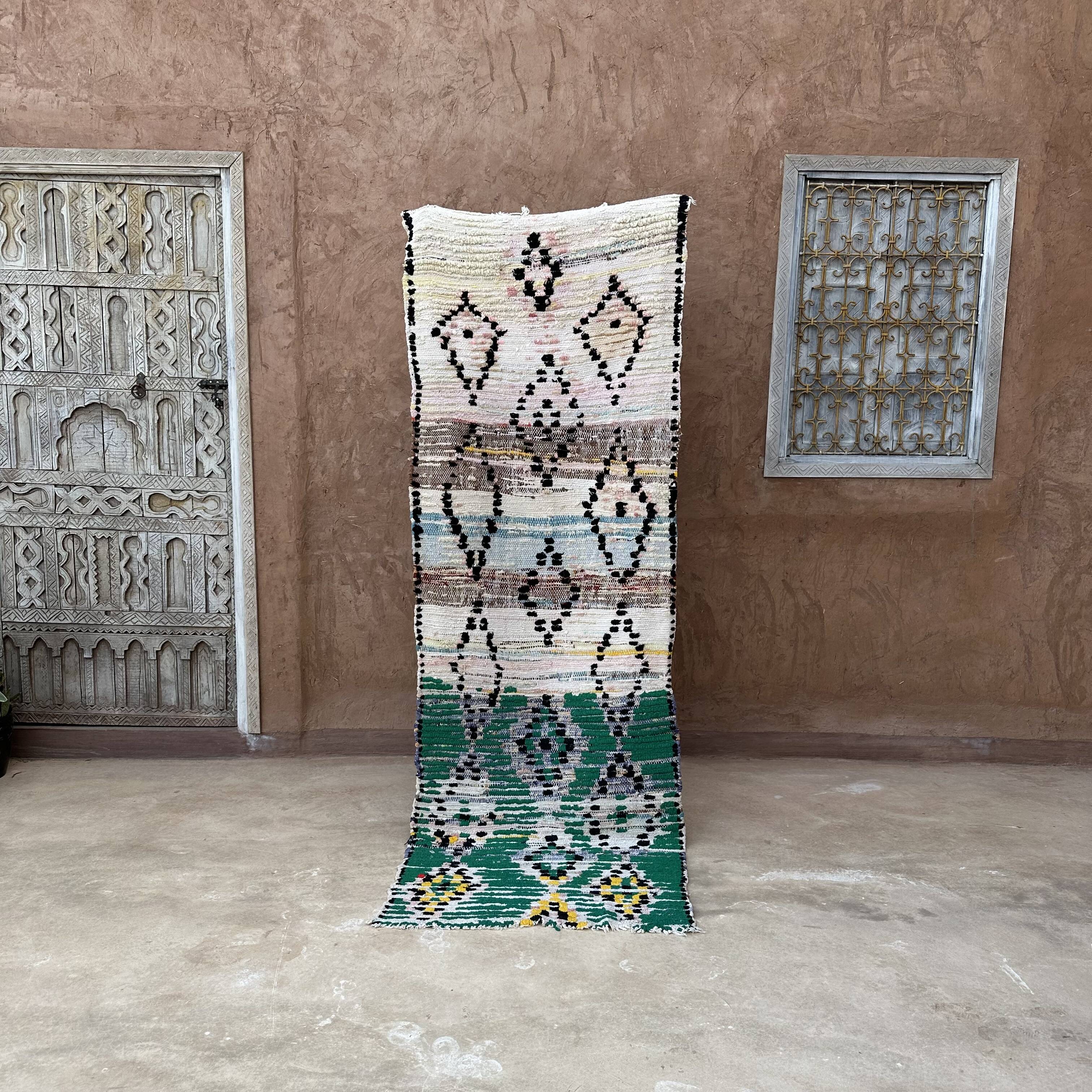 Tapis Marocain Boujad coloré - 80 x 228 cm