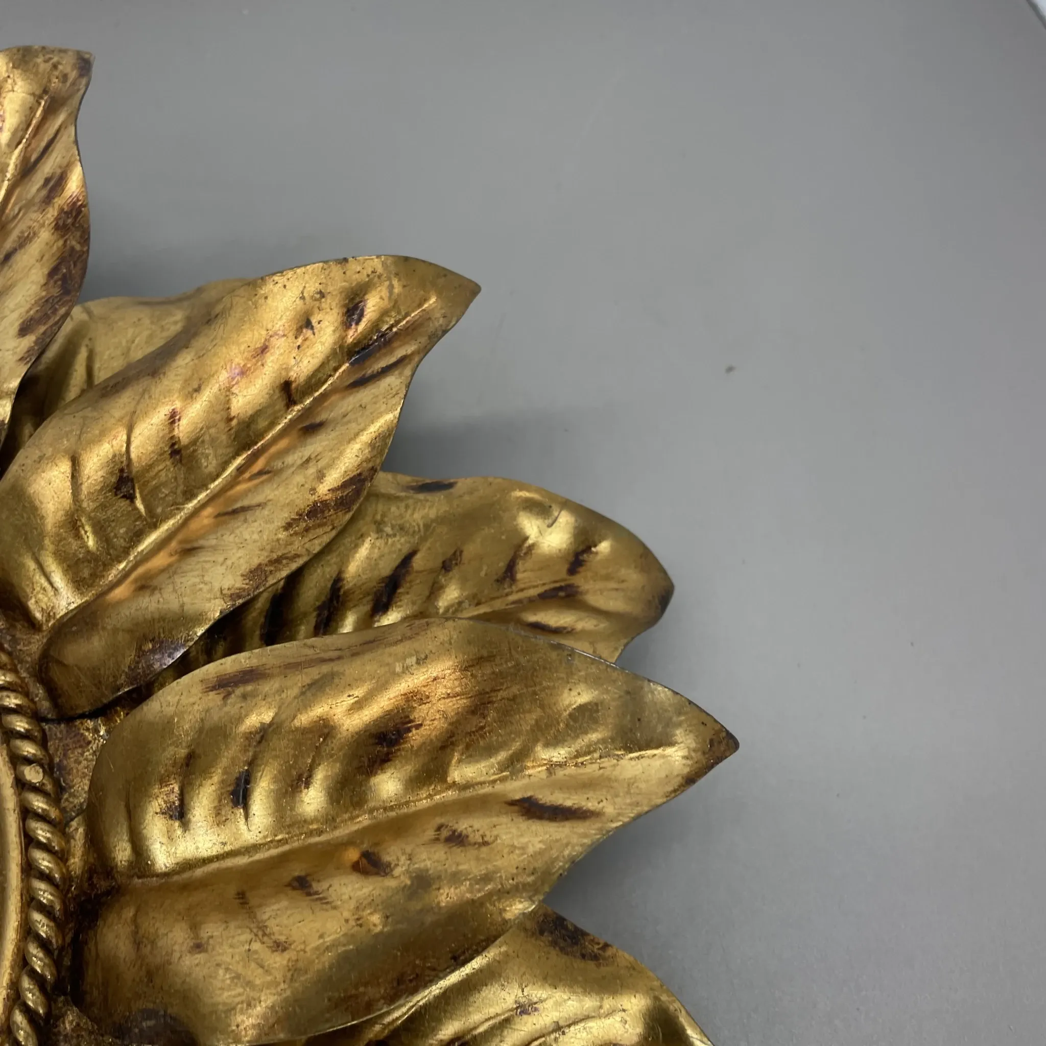 Large 55 cm golden 'florentine theatre' ceiling light by banci, florence, italy, 1970