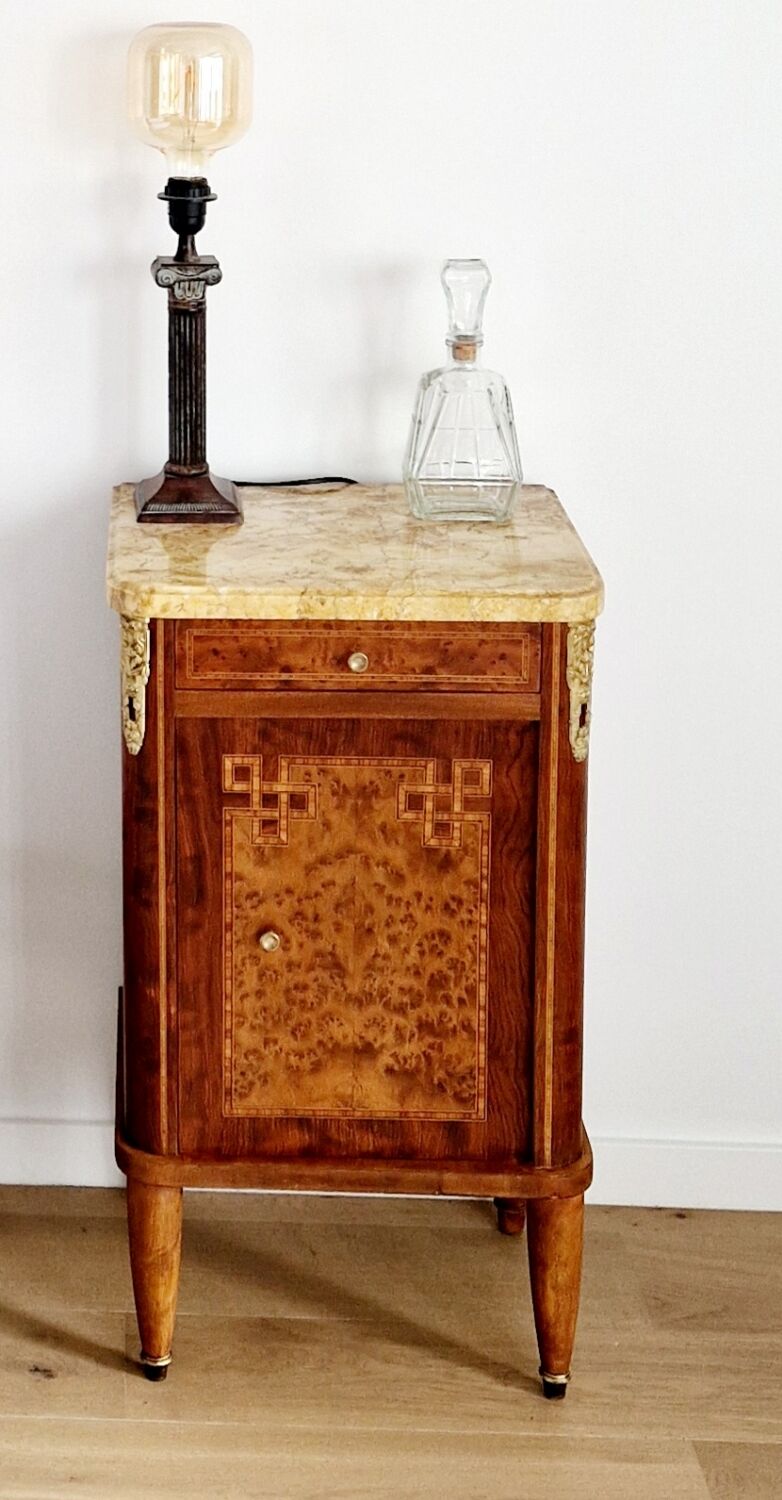 Low furniture marquetry style louis XVI