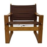 Chaise Safari Vintage Børge Jensen en pin, Danemark, années 1970