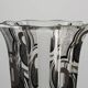 Art Deco Glass Vase with Black Graphic Decoration, France, circa 1940