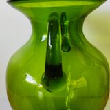 Green glass vase